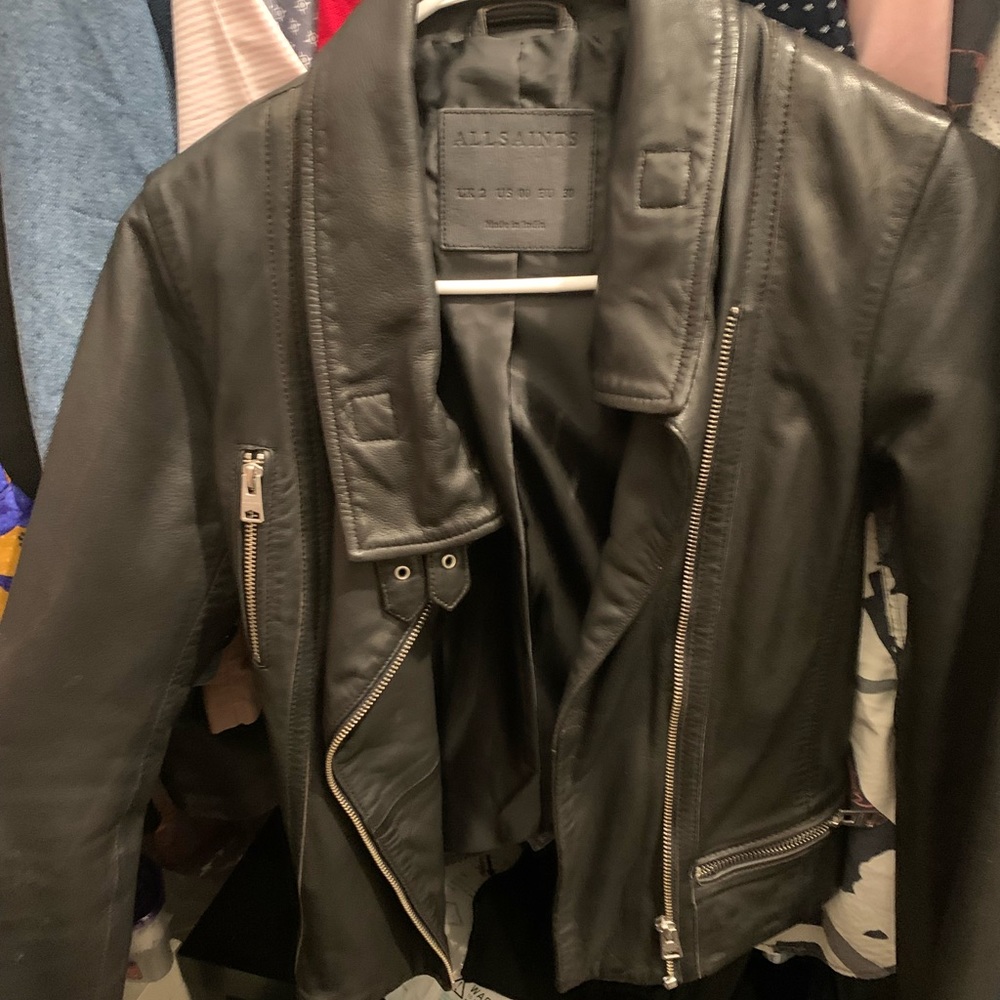 All saints leather jacket